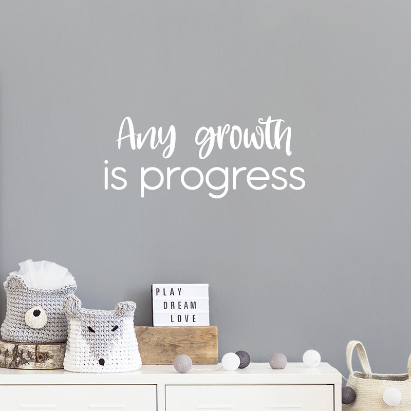 Vinyl Wall Art Decal - Any Growth Is Progress - 10" x 25" - Modern Motivational Goals Quote Sticker For Entrepreneur Home School Bedroom Work Office Coffee Shop Decor 2