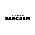 Vinyl Wall Art Decal - Powered By Sarcasm - Joke Trendy Motivational Sarcasm Self Love Quote Sticker For Home Office Bedroom Closet Living Room Store Decor 1