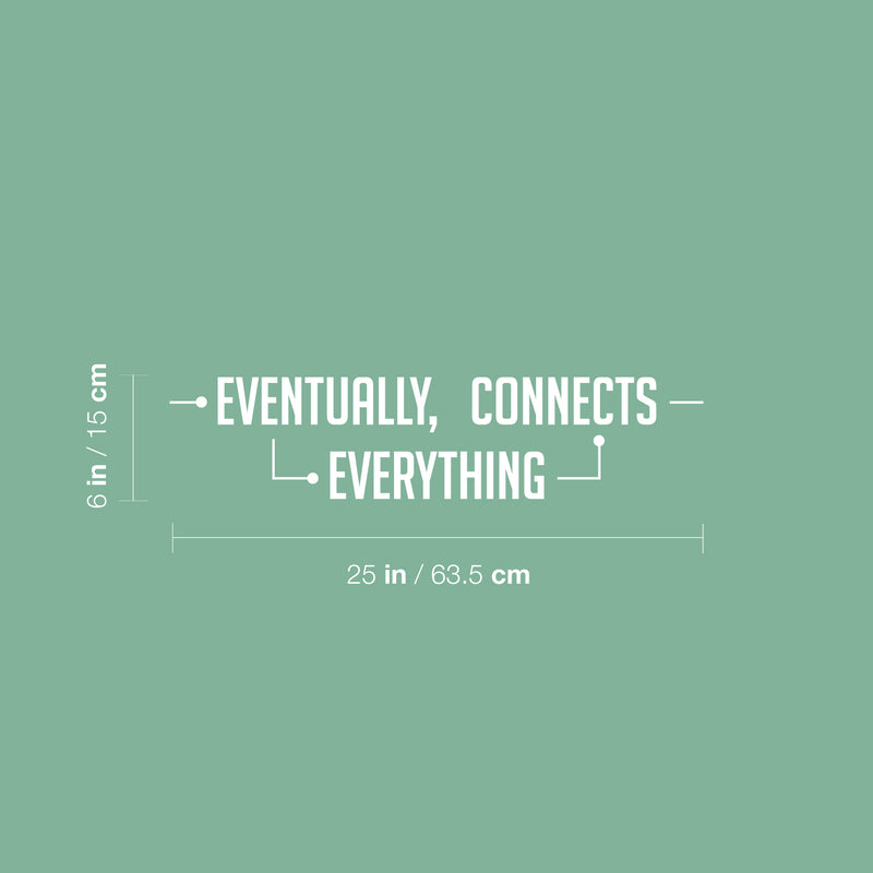 Vinyl Wall Art Decal - Eventually Everything Connects - 6" x 25" - Trendy Inspiring Positive Cool Design Quote Sticker For Home Living Room Playroom School Office Coffee Shop Decor 4