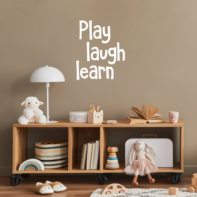 Vinyl Wall Art Decal - Play Laugh Learn - Trendy Inspirational Positive Quote Sticker For Kids Room Playroom Home Office Teen Bedroom School Decor 5