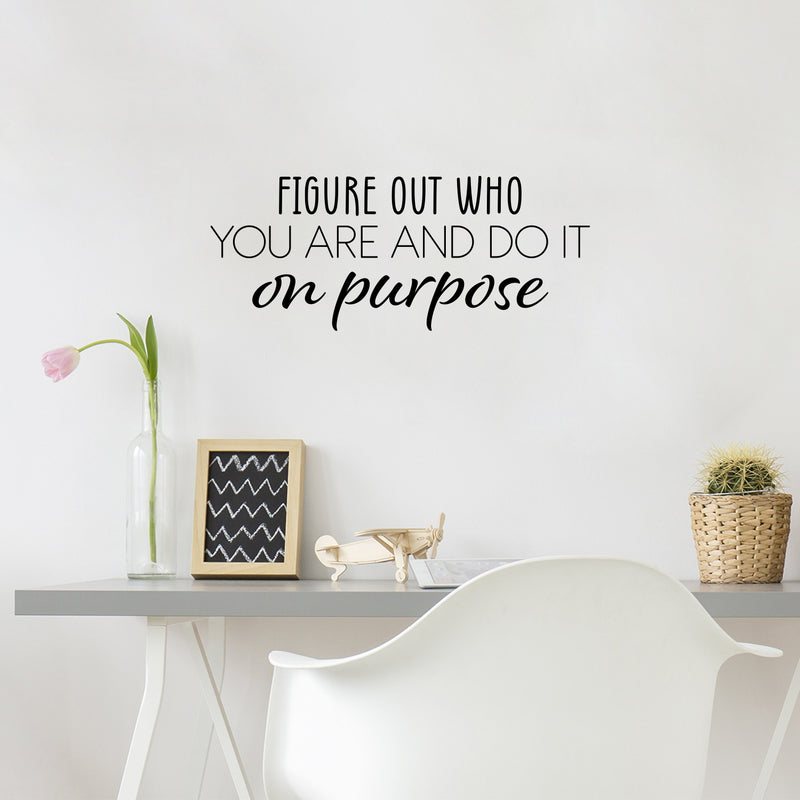 Vinyl Wall Art Decal - Figure Out Who You Are And Do It On Purpose - 10" x 25" - Modern Inspirational Positive Self Love Quote Sticker For Bedroom Closet Home Office Living Room Bathroom Decor 2