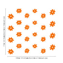 Set Of 24 Vinyl Wall Art Decal - Daisies Pattern - From 6" x 6" Each - Cute Adhesive Sticker Plants Design For Girls Bedroom Kids Room Playroom Home School Classroom Nursery Decor 4