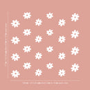 Set Of 24 Vinyl Wall Art Decal - Daisies Pattern - From 6" x 6" Each - Cute Adhesive Sticker Plants Design For Girls Bedroom Kids Room Playroom Home School Classroom Nursery Decor 4
