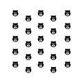 Set Of 25 Vinyl Wall Art Decal - Bear Face Pattern - From Each - Trendy Lovely Fun Design Sticker For Home Bedroom Kids Room Playroom Living Room Daycare School Office Decor 1