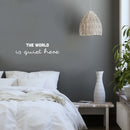 Vinyl Wall Art Decal - The World Is Quiet Here - 7" x 25" - Modern Inspirational Lovely Optimistic Quote Sticker For Bedroom Living Room Classroom Office Coffee Shop Storefront Decor 3