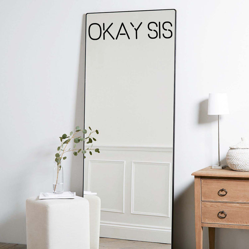 Vinyl Wall Art Decal - Okay Sis - 4. Trendy Motivating Funny Feminine Cool Design Quote Sticker For Home Girls Bedroom Closet Living Room Office School Coffees Shop Decor 1