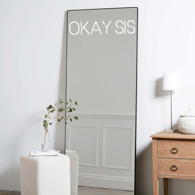 Vinyl Wall Art Decal - Okay Sis - 4.5" x 22" - Trendy Motivating Funny Feminine Cool Design Quote Sticker For Home Girls Bedroom Closet Living Room Office School Coffees Shop Decor 2