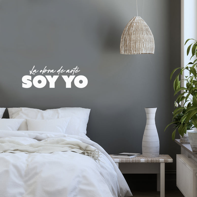 Vinyl Wall Art Decal - La Obra De Arte Soy Yo / The Artwork Is Me - 8.5" x 25" - Trendy Inspirational Spanish Quote Sticker For Bedroom Closet Classroom Office Coffee Shop Decor 3