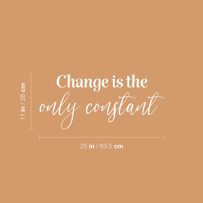 Vinyl Wall Art Decal - Change Is The Only Constant - 11" x 25" - Trendy Inspirational Quote Sticker For Home Office Living Room Teen Bedroom Closet Makeup Mirror Decor 4