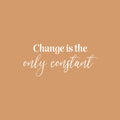 Vinyl Wall Art Decal - Change Is The Only Constant - 11" x 25" - Trendy Inspirational Quote Sticker For Home Office Living Room Teen Bedroom Closet Makeup Mirror Decor 1