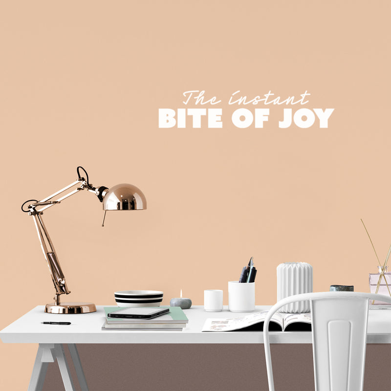 Vinyl Wall Art Decal - The Instant Bite Of Joy - 5" x 25" - Modern Inspiring Positive Lovely Quote Sticker For Home Playroom Kitchen Restaurant Coffee Shop Storefront Decor 3