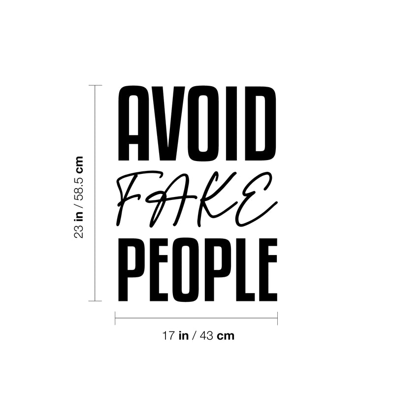 Vinyl Wall Art Decal - Avoid Fake People - Trendy Funny Sarcastic Quote Sticker For Home Office Living Room Teen Bedroom Makeup Mirror Decor 4