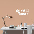 Vinyl Wall Art Decal - Sunset Chaser - 9" x 20" - Trendy Inspirational Sun Drawing Summer Quote Sticker For Home Office Bedroom Kids Room Living Room Store Decor 2