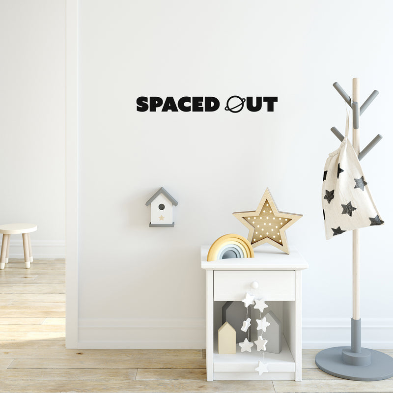 Vinyl Wall Art Decal - Spaced Out - Modern Motivational Cute Planets Science Quote Sticker For Home Office Nursery Bedroom School Classroom Kids Room Decor 3