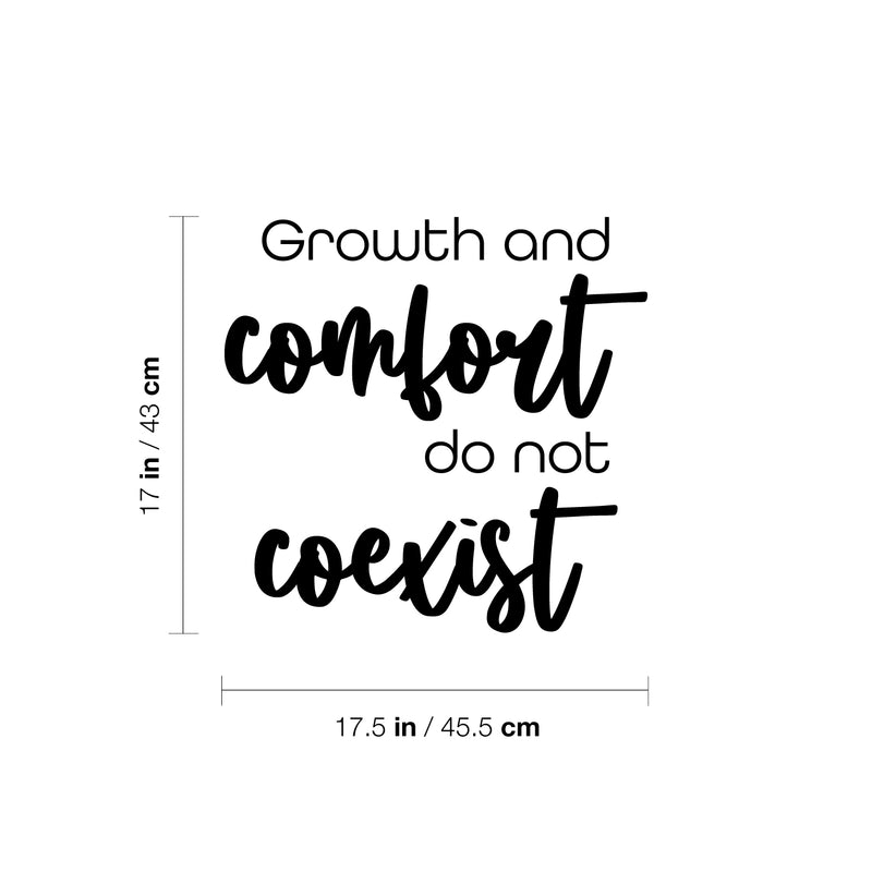 Vinyl Wall Art Decal - Growth And Comfort Do Not Coexist - 17" x 17.5" - Trendy Motivational Positive Lifestyle Quote Sticker For Home Office Work CrossFit Center Gym Fitness Decor 4
