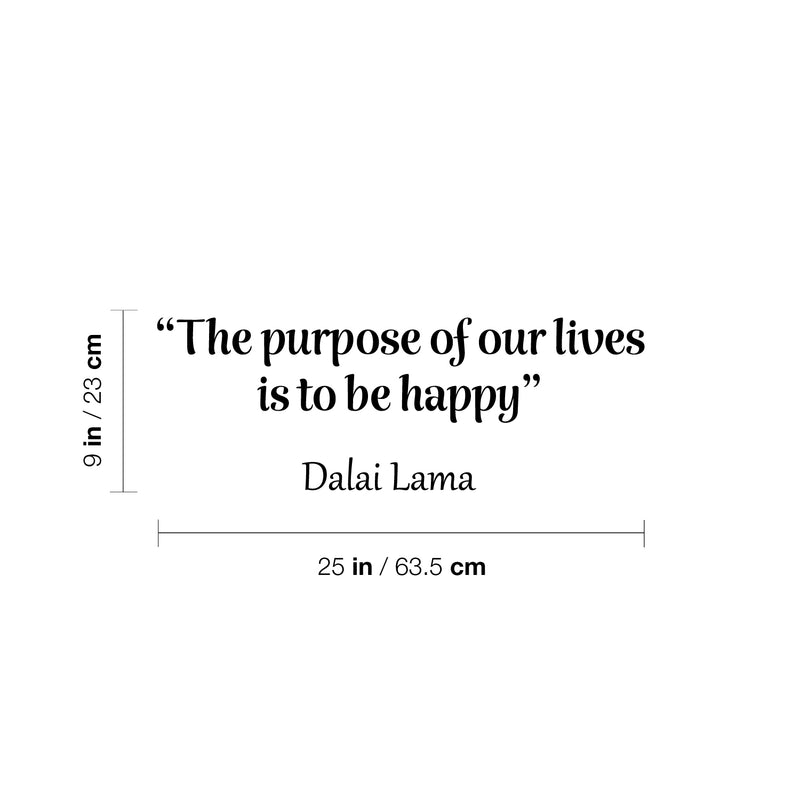 Vinyl Wall Art Decal - The Purpose Of Our Lives Is To Be Happy - 9" x 25" - Modern Inspiring Lovely Quote Sticker For Bedroom Living Room Windows Coffee Shop Storefront Decor 4