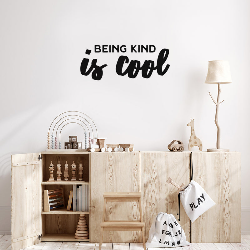 Vinyl Wall Art Decal - Being Kind Is Cool - 10" x 25" - Trendy Inspiring Lovely Optimistic Quote Sticker For Home Bedroom Office Living Room Playroom Decor 3