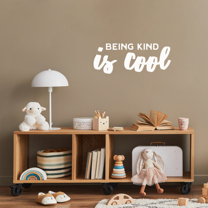 Vinyl Wall Art Decal - Being Kind Is Cool - 10" x 25" - Trendy Inspiring Lovely Optimistic Quote Sticker For Home Bedroom Office Living Room Playroom Decor 2