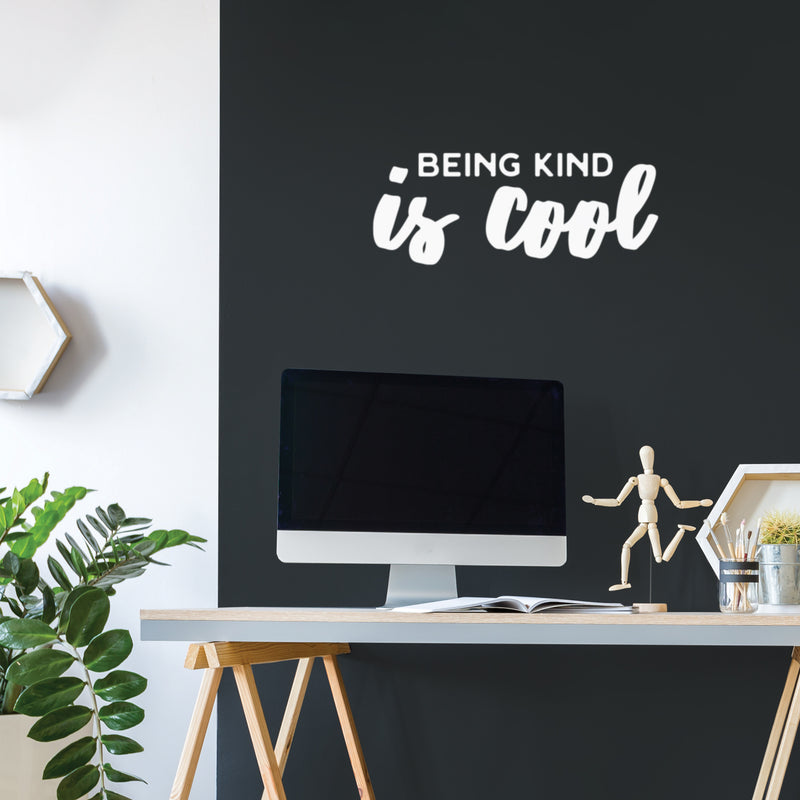 Vinyl Wall Art Decal - Being Kind Is Cool - 10" x 25" - Trendy Inspiring Lovely Optimistic Quote Sticker For Home Bedroom Office Living Room Playroom Decor 3