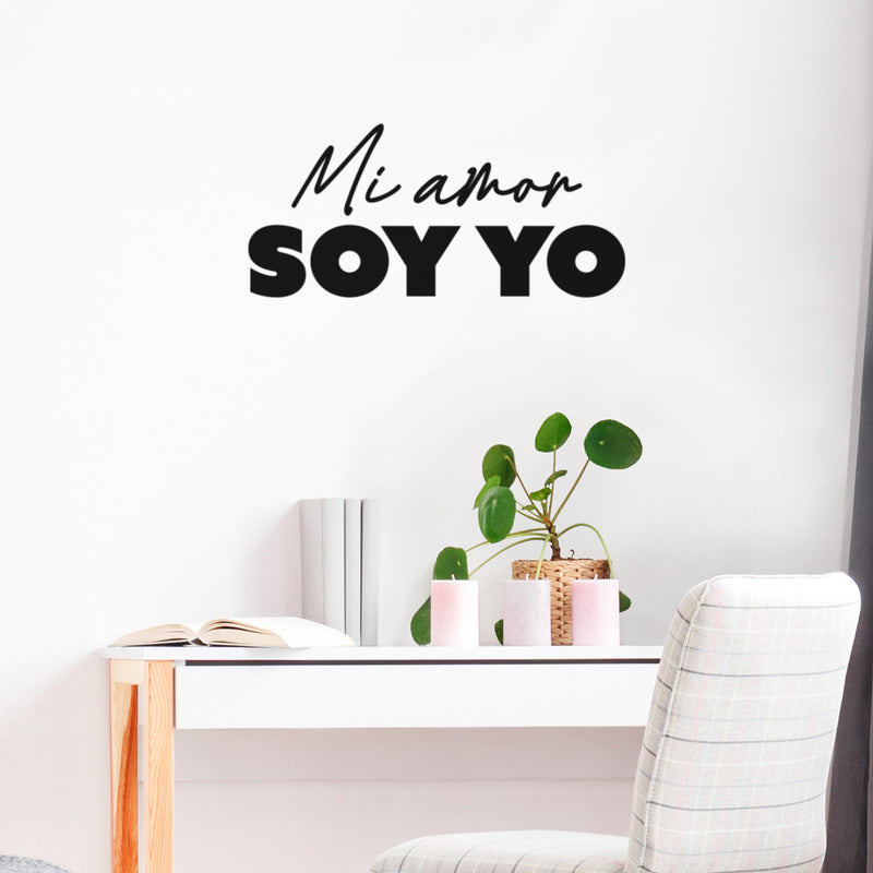 Vinyl Wall Art Decal - Mi Amor Soy Yo / My Love Is Me - 11.Modern Lovely Self Esteem Spanish Quote Sticker For Home Bedroom Closet Living Room Office Coffee Shop Decor 2