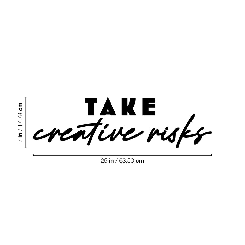 Vinyl Wall Art Decal - Take Creative Risks - 7" x 25" - Modern Motivational Optimism Educational Quote Home School Office Classroom Playroom Kids Room Decor 4