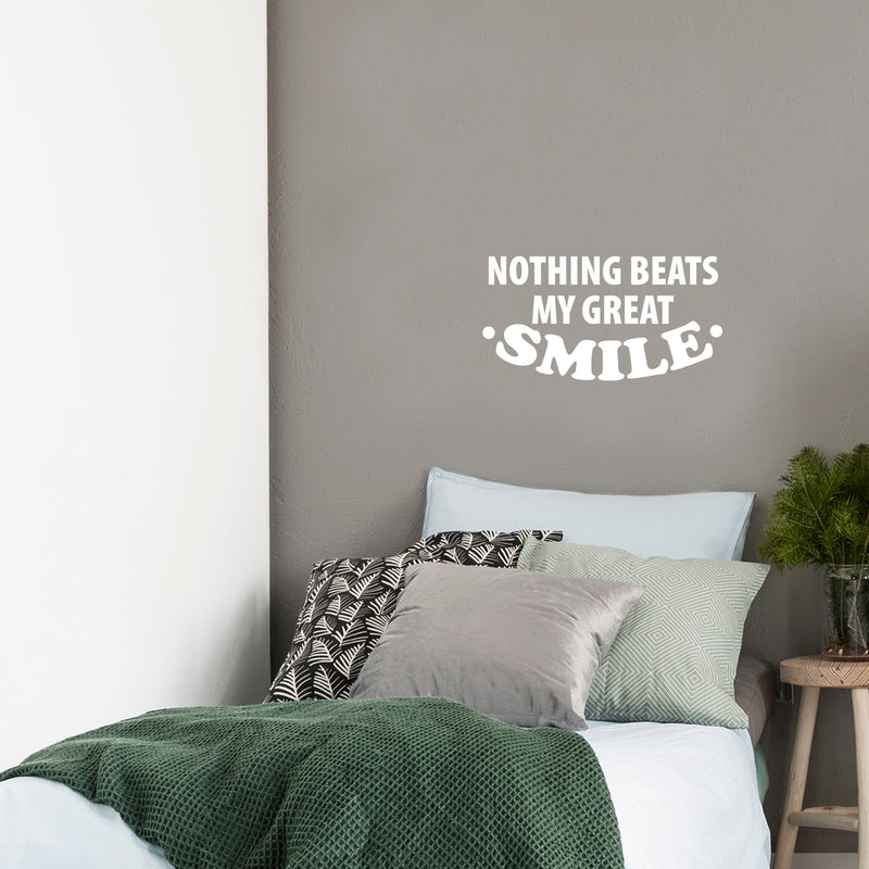 Vinyl Wall Art Decal - Nothing Beats My Great Smile - 13" x 25" - Happiness Life Modern Inspirational Quote Sticker For Home Office Bedroom Closet Living Room Decor 3