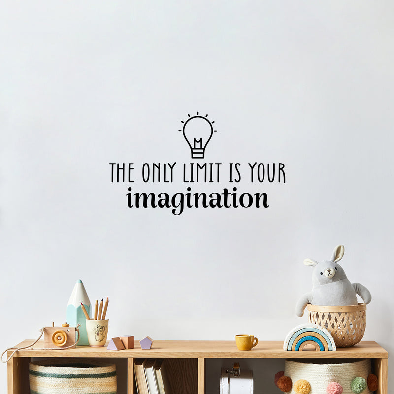 Vinyl Wall Art Decal - The Only Limit Is Your Imagination - Modern Inspiring Quote Sticker For Home School Living Room Bedroom Kids Daycare Playroom Decor 3