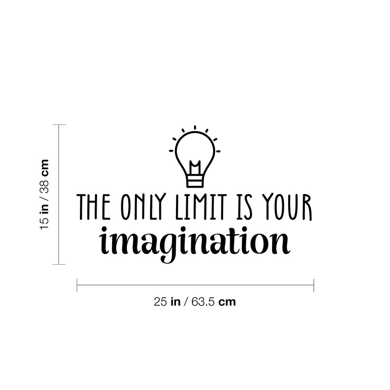 Vinyl Wall Art Decal - The Only Limit Is Your Imagination - Modern Inspiring Quote Sticker For Home School Living Room Bedroom Kids Daycare Playroom Decor 4