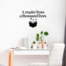 Vinyl Wall Art Decal - A Reader Lives A Thousand Lives - 16. Educational Quote Home School Library Office Classroom Playroom Kids Room Decor 3