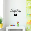 Vinyl Wall Art Decal - A Reader Lives A Thousand Lives - 16. Educational Quote Home School Library Office Classroom Playroom Kids Room Decor 2