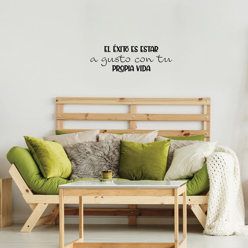 Vinyl Wall Art Decal - El Éxito Es Estar A Gusto Con Tu Propia Vida / Success Is Being Comfortable With Your Own Life - 8. Spanish Quote Sticker For Home Office Decor 3