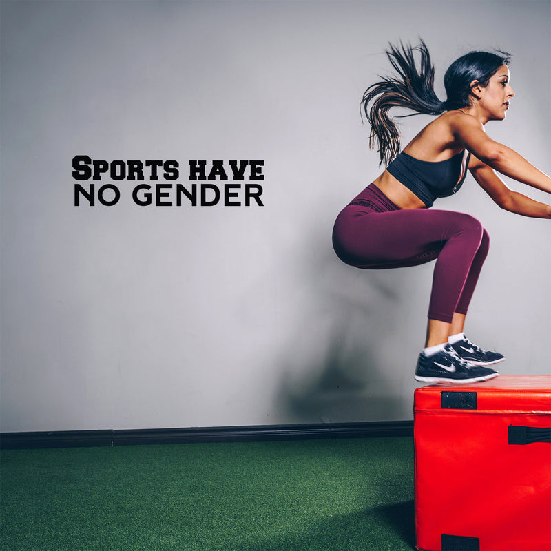 Vinyl Wall Art Decal - Sports Have No Gender - 6.6" x 25" -  Modern Motivational Quote Sticker For Home Gym Sport Exercise Room Fitness Workout Training Center Decor 2