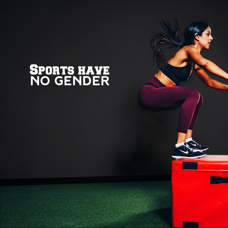 Vinyl Wall Art Decal - Sports Have No Gender - 6.6" x 25" -  Modern Motivational Quote Sticker For Home Gym Sport Exercise Room Fitness Workout Training Center Decor 2