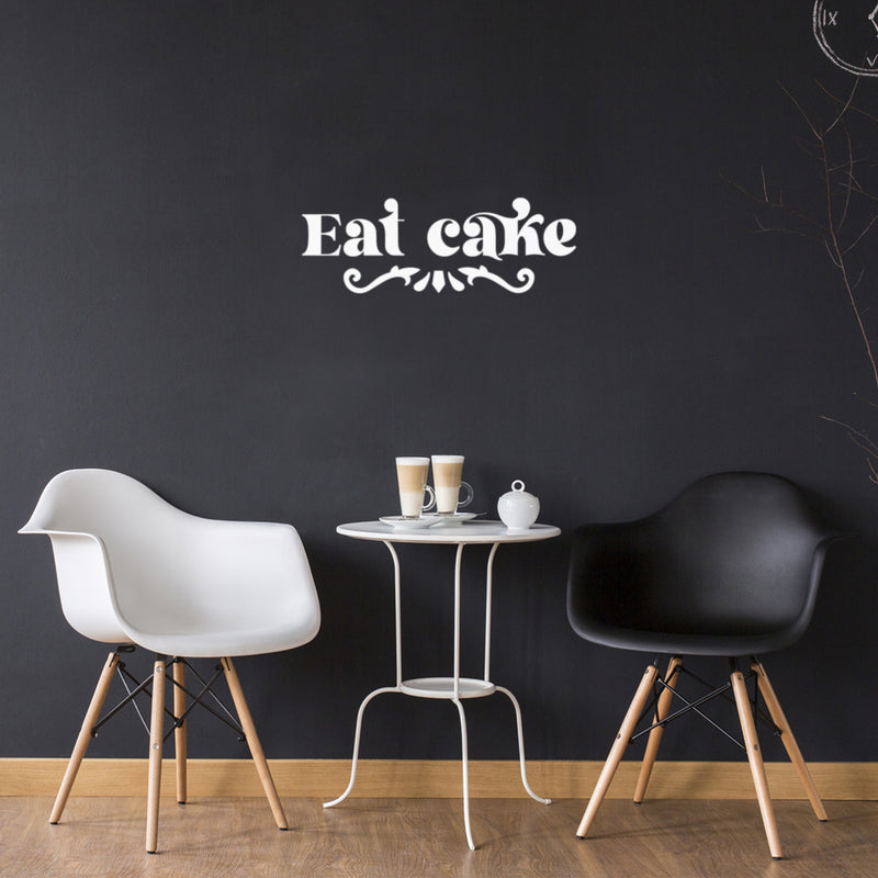 Vinyl Wall Art Decal - Eat Cake - 9" x 25" - Trendy Lovely Funny Quote Sticker For Home Kitchen Dining Room Restaurant Bakery Storefront Office Kitchenette Coffee Shop Decor 2