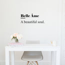 Vinyl Wall Art Decal - Belle Ame - 10" x 25" - Trendy Cute Inspirational French Word Quote Sticker For Friends Couples Love Home Bedroom Living Room Decor 3