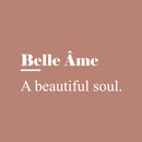 Vinyl Wall Art Decal - Belle Ame - 10" x 25" - Trendy Cute Inspirational French Word Quote Sticker For Friends Couples Love Home Bedroom Living Room Decor 1