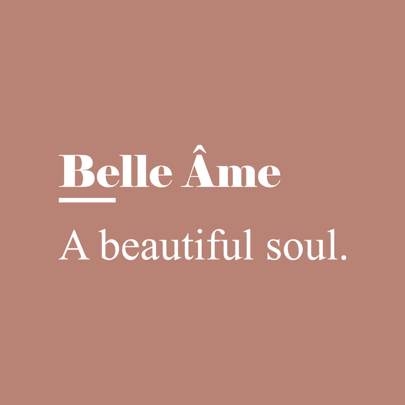Vinyl Wall Art Decal - Belle Ame - 10" x 25" - Trendy Cute Inspirational French Word Quote Sticker For Friends Couples Love Home Bedroom Living Room Decor 1