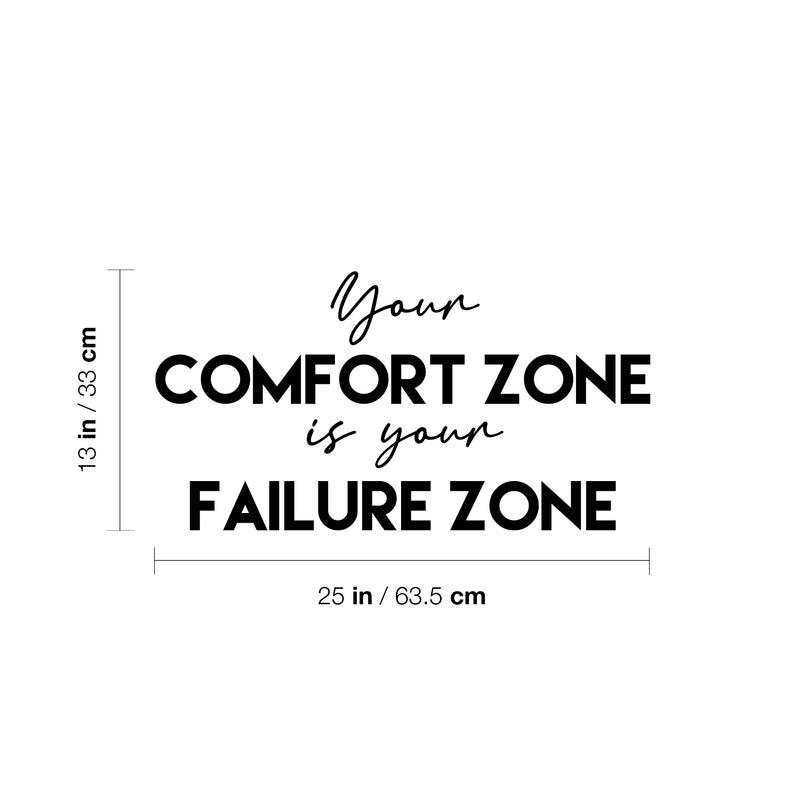 Vinyl Wall Art Decal - Your Comfort Zone Is Your Failure Zone - 13" x 25" - Modern Motivational Quote Sticker For Home School Classroom Work Office Coffee Shop Decor 4