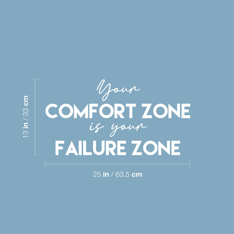 Vinyl Wall Art Decal - Your Comfort Zone Is Your Failure Zone - 13" x 25" - Modern Motivational Quote Sticker For Home School Classroom Work Office Coffee Shop Decor 4