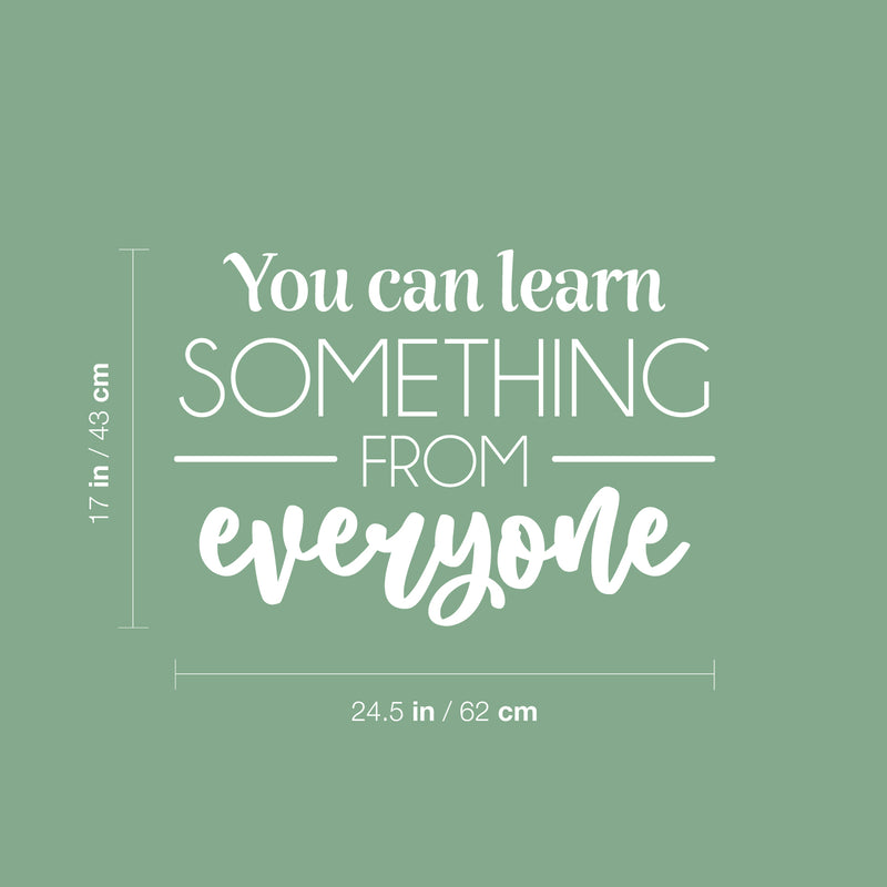 Vinyl Wall Art Decal - You Can Learn Something From Everyone - 17" x 24.5" - Modern Inspirational Educational Quote Sticker For Home School Office Kids Room Teen Bedroom Classroom Decor 4