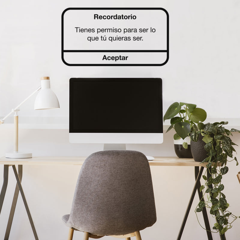 Vinyl Wall Art Decal - Tienes Permiso Para Ser Lo Que Tú Quieras / You Have Permission To Be What You Want To Be - 16" x 30" - Fun Design Spanish Quote Sticker For Home School Office Decor 3