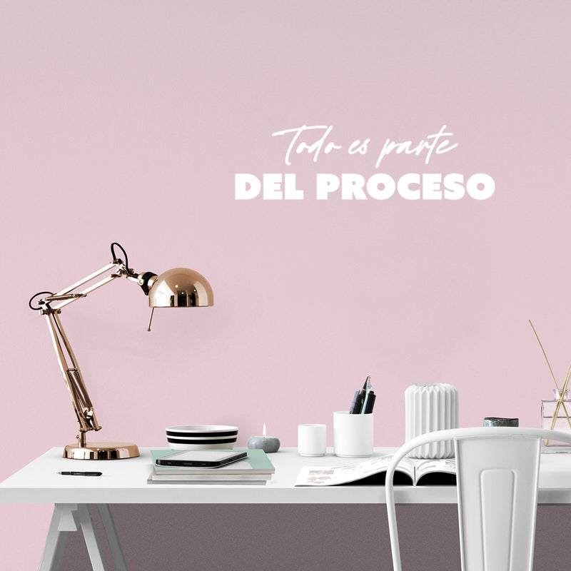 Vinyl Wall Art Decal - Todo Es Parte Del Proceso / Everything Is Part Of The Process - 7" x 25" - Modern Lovely Inspiring Spanish Quote Sticker For Home School Office Coffee Shop Decor 3