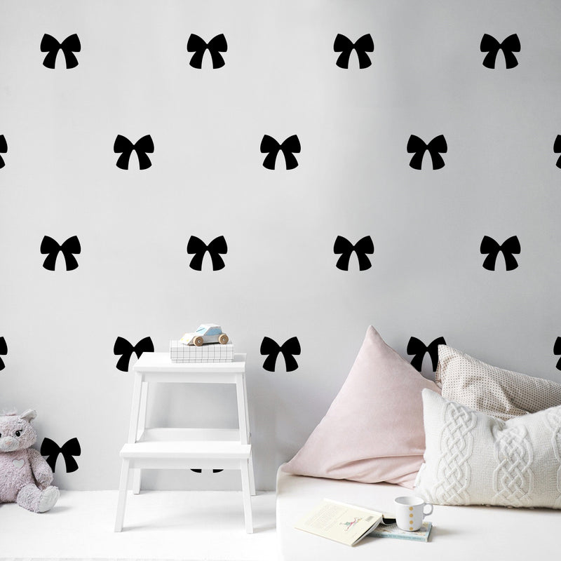 Set Of 24 Vinyl Wall Art Decal - Bun Pattern - From 3.5" x 4" Each - Pretty Adhesive Stickers Minimal Design For Children Bedroom Home Kids Room Decor 3