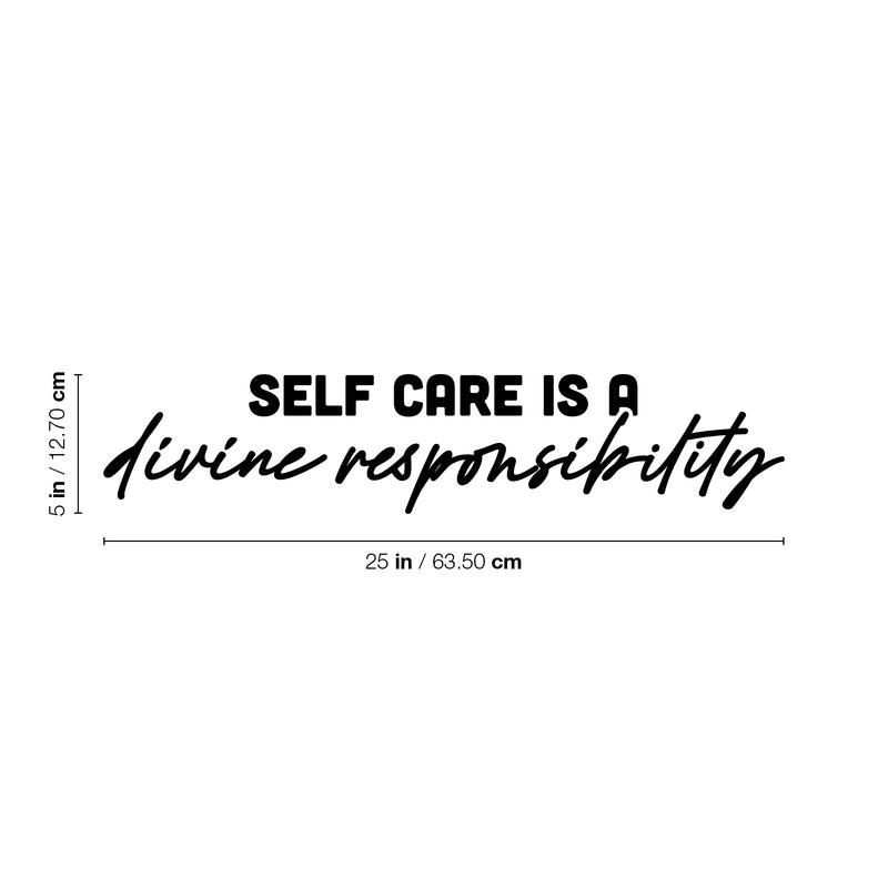 Vinyl Wall Art Decal - Self Care Is A Divine Responsability - Trendy Inspirational Self Love Quote Sticker For Home Office Living Room Bedroom Makeup Mirror Decor 4