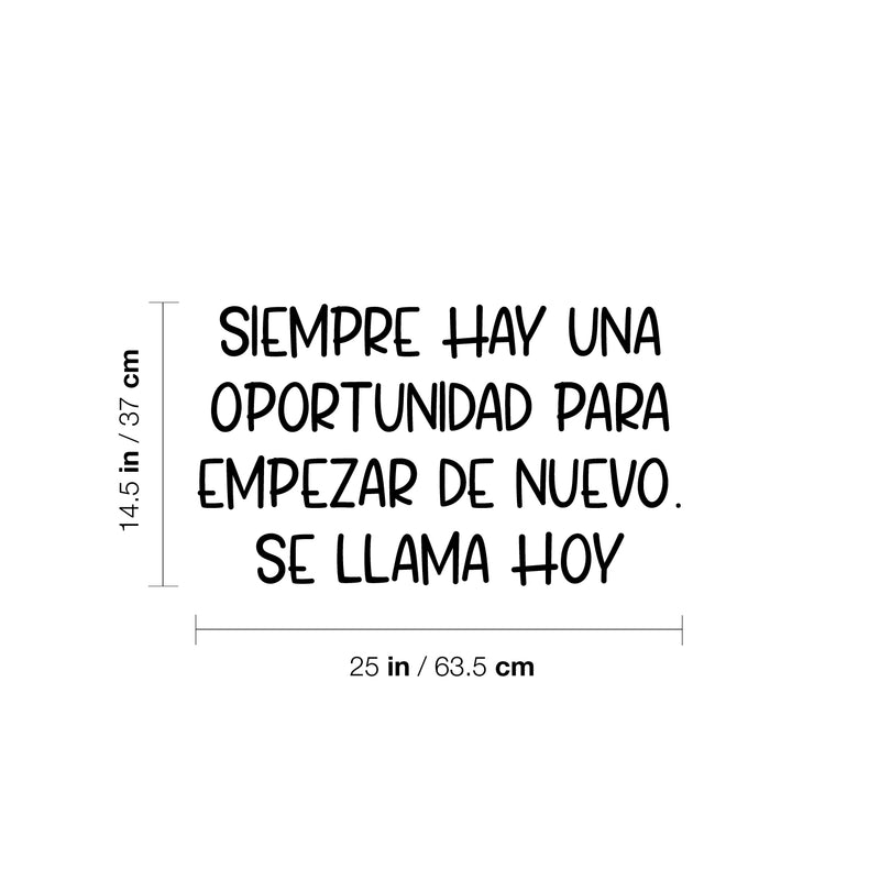 Vinyl Wall Art Decal - Siempre Hay Una Oportunidad Para Empezar / There's Always An Opportunity To Start Over - 14. Positive Spanish Quote Sticker For Home Office Gym Decor 4