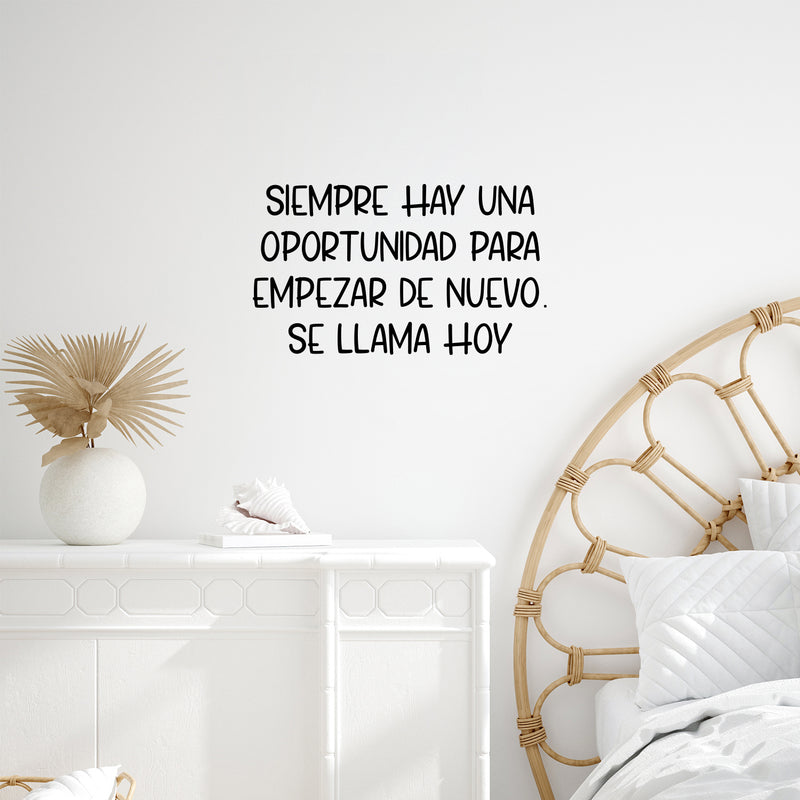 Vinyl Wall Art Decal - Siempre Hay Una Oportunidad Para Empezar / There's Always An Opportunity To Start Over - 14. Positive Spanish Quote Sticker For Home Office Gym Decor 2