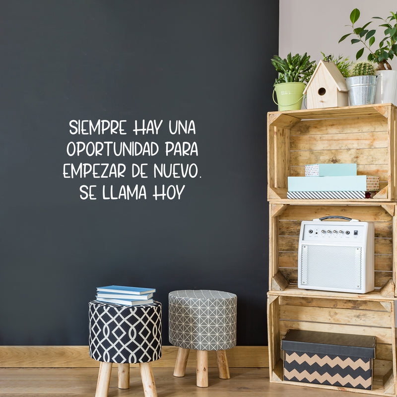 Vinyl Wall Art Decal - Siempre Hay Una Oportunidad Para Empezar / There's Always An Opportunity To Start Over - 14.5" x 25" - Positive Spanish Quote Sticker For Home Office Gym Decor 3