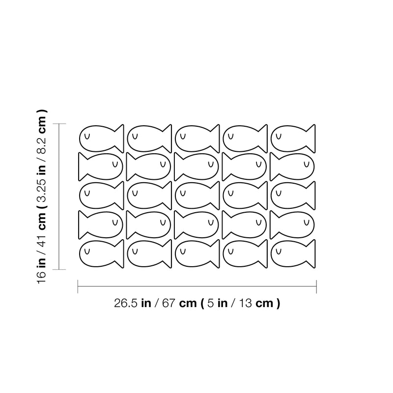 Set Of 25 Vinyl Wall Art Decal - Baby Fish Pattern - From 3.2Each - Cute Adhesive Sticker Minimal Animal Design For Children Bedroom Home School Kids Room Decor 4
