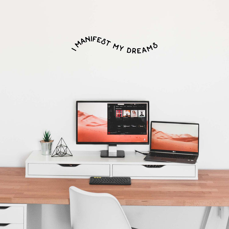 Vinyl Wall Art Decal - I Manifest My Dreams - 5. Trendy Inspiring Positive Spiritual Quote Sticker For Bedroom Closet Living Room Office Decor 3