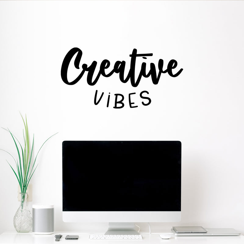 Vinyl Wall Art Decal - Creative Vibes - 12.5" x 25" - Trendy Inspirational Artistic Spirit Quote Sticker For Home School Classroom Bedroom Work Office Decor 2